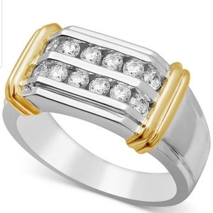 Men's Diamond Two-Row Ring